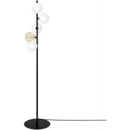 Kaja Saturno lampa stojąca 5x10 W biała-czarna-bursztynowa K-5696