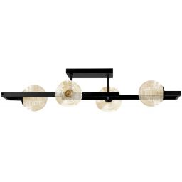 Kaja Emir lampa podsufitowa 4x10 W czarna-bursztynowa K-5766