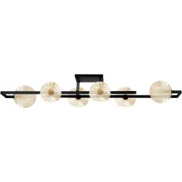 Kaja Emir lampa podsufitowa 6x10 W czarna-bursztynowa K-5767