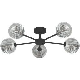 Kaja Greta lampa podsufitowa 5x10 W czarna-grafitowa K-5717