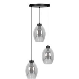 Kaja Balbo lampa wisząca 3x15 W czarna-przydymiona K-5722