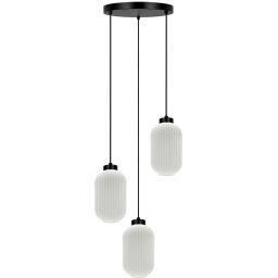 Kaja Vilar lampa wisząca 3x15 W biała-czarna K-5735