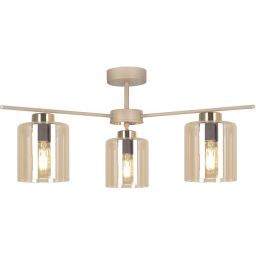 Kaja Vanes lampa podsufitowa 3x15 W złota-bursztynowa-beżowa K-5811
