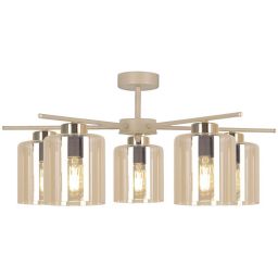 Kaja Vanes lampa podsufitowa 5x15 W złota-bursztynowa-beżowa K-5812