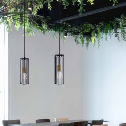 Kaja Gabia lampa wisząca 1x60W czarny/złoty K-4935