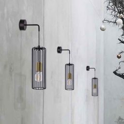 Kaja Gabia kinkiet 1x60W czarny/złoty K-4939