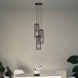 Kaja Gabia lampa wisząca 3x60W czarny/złoty K-4937