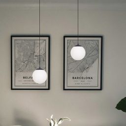 Kaja Savoy lampa wisząca 1x40 W biała-czarna K-4921