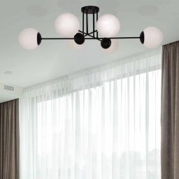 Kaja Savoy lampa podsufitowa 6x40 W biała-czarna K-4925