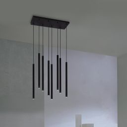 Kaja Gelato lampa wisząca 8x10W LED czarna K-4863