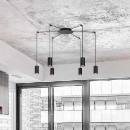 Kaja Puerto lampa wisząca 6x10W LED czarna K-4898