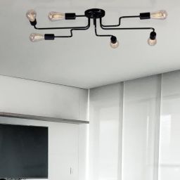 Kaja Skadi lampa podsufitowa 6x60W czarna K-3890