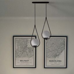 Kaja Neve Black lampa wisząca 2x40 W czarna K-4771