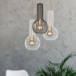 Kaja Arvi Black lampa wisząca 1x60W czarny/złoty K-4520