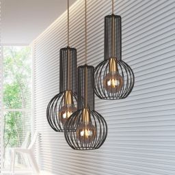 Kaja Arvi Black lampa wisząca 3x60W czarny/złoty K-4522