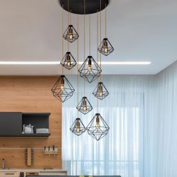 Kaja Marko lampa wisząca 9x60W czarny/złoty KP-06