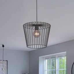 Kaja Soul Black lampa wisząca 1x60W czarna K-4641