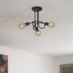 Kaja Deze lampa podsufitowa 3x60W czarna K-3620