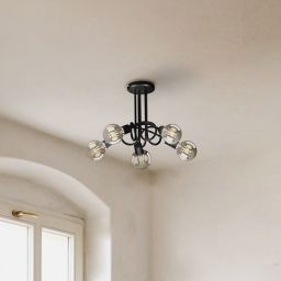 Kaja Deze lampa podsufitowa 5x60W czarna K-3621