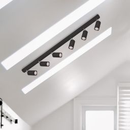 Kaja Monti lampa podsufitowa 6x10W LED czarna K-4555