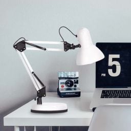 Kaja Cosmo lampa biurkowa 1x60W biały/czarny K-MT-COSMOBIAŁY