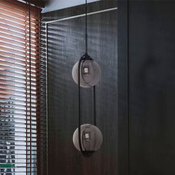 Kaja Davos lampa wisząca 2x40 W czarna-grafitowa K-5111