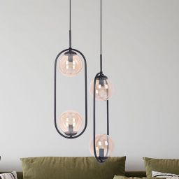 Kaja Venta lampa wisząca 2x40 W czarna-bursztynowa K-5121