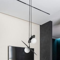 Kaja Sante lampa wisząca 1x10 W biała-czarna K-5370