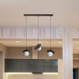 Kaja Sante lampa wisząca 3x10 W biała-czarna K-5374