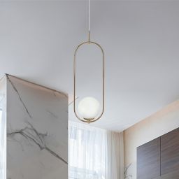 Kaja Ritus lampa wisząca 1x10 W biała-złota K-5391