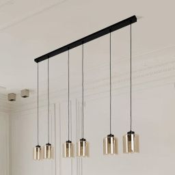 Kaja Soro lampa wisząca 6x15 W czarna-bursztynowa K-5572