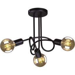 Kaja Deze lampa podsufitowa 3x60W czarna K-3620