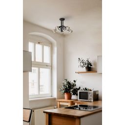 Kaja Deze lampa podsufitowa 5x60W czarna K-3621