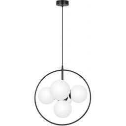 Kaja Geo lampa wisząca 5x10 W biała-czarna K-3838