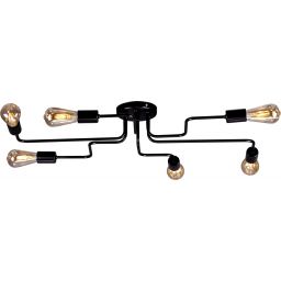 Kaja Skadi lampa podsufitowa 6x60W czarna K-3890