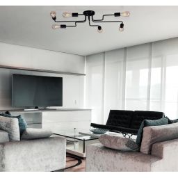 Kaja Skadi lampa podsufitowa 6x60W czarna K-3890