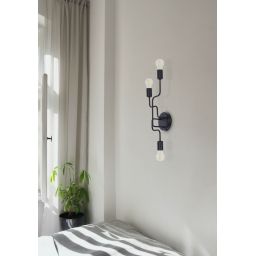 Kaja Skadi kinkiet 3x60W czarny K-3896