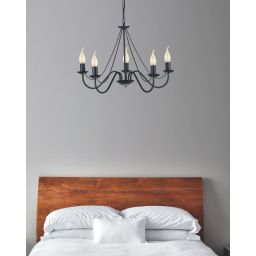 Kaja Bartez lampa wisząca 5x40W czarna K-3991