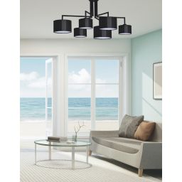 Kaja Simone Black lampa podsufitowa 6x60W czarna K-4321