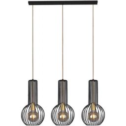 Kaja Arvi Black lampa wisząca 3x60W czarny/złoty K-4521