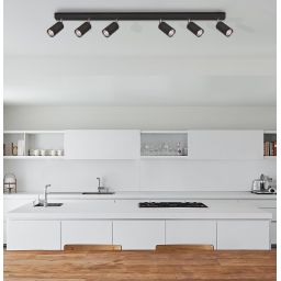 Kaja Monti lampa podsufitowa 6x10W LED czarna K-4555