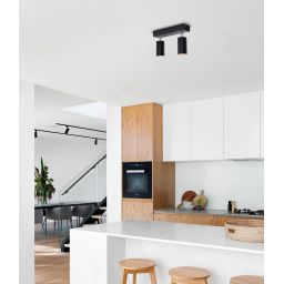 Kaja Monti lampa podsufitowa 2x10W LED czarna K-4726