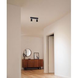 Kaja Monti lampa podsufitowa 2x10W LED czarna K-4726