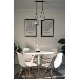 Kaja Neve Black lampa wisząca 2x40 W czarna K-4771