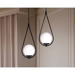 Kaja Neve Black lampa wisząca 2x40 W czarna K-4771