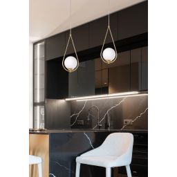 Kaja Neve Gold lampa wisząca 1x40 W biała-mosiądz K-4775