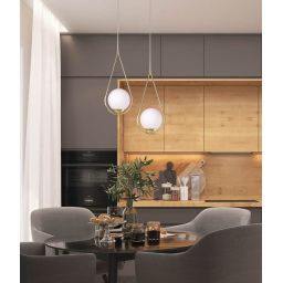 Kaja Neve Gold lampa wisząca 2x40 W biała-mosiądz K-4776