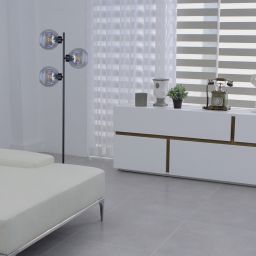 Kaja Aldar lampa stojąca 3x60W grafit/czarna K-4854