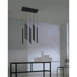 Kaja Gelato lampa wisząca 8x10W LED czarna K-4863