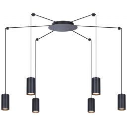 Kaja Puerto lampa wisząca 6x10W LED czarna K-4898